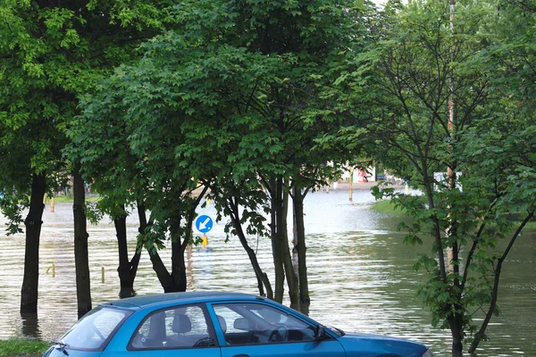 Rua inundada — Fotografia de Stock
