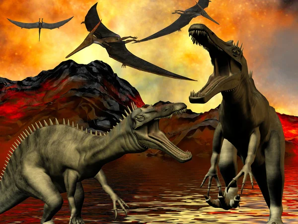 Zagłady dinozaurów — Zdjęcie stockowe