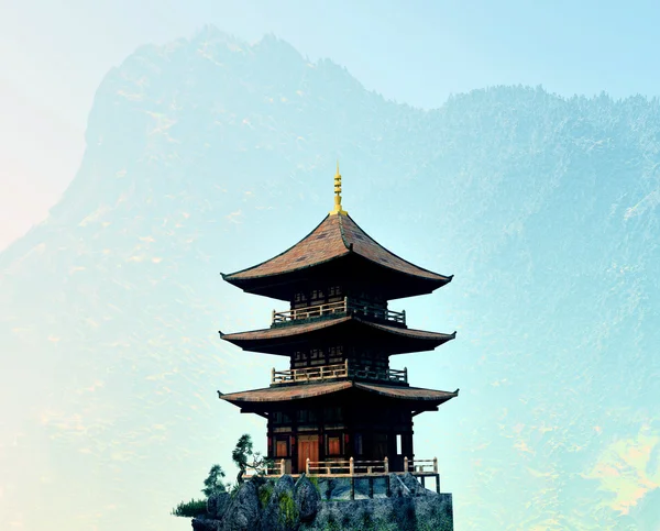 Zen buddhist temple in the mountains — Stock Photo, Image