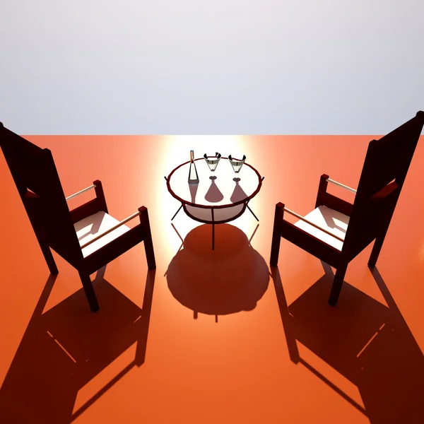 Restaurante pôr do sol — Fotografia de Stock