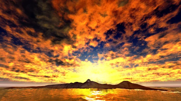 Hermosa puesta de sol sobre el océano — Foto de Stock
