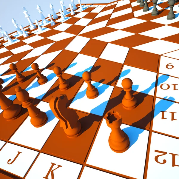 Tři hráči šachu — Stock fotografie