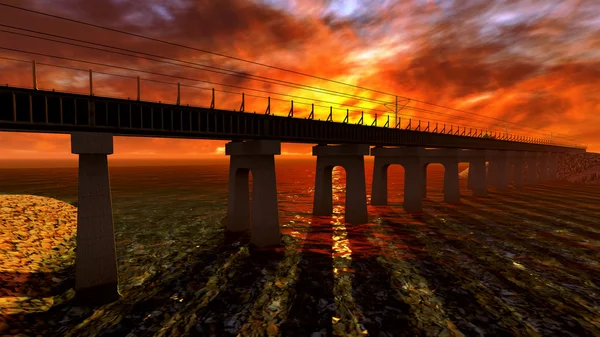 Geceleri köprü — Stok fotoğraf