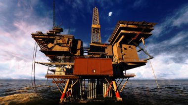 Oil platform clipart