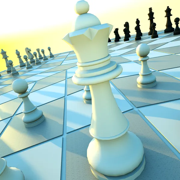 Trzyosobowej szachy — Zdjęcie stockowe