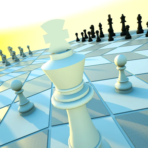 Trzyosobowej szachy — Zdjęcie stockowe