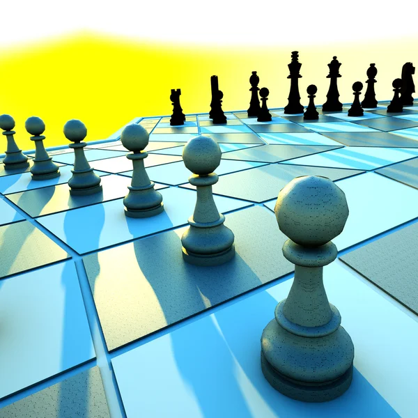 Trehänt schack — Stockfoto