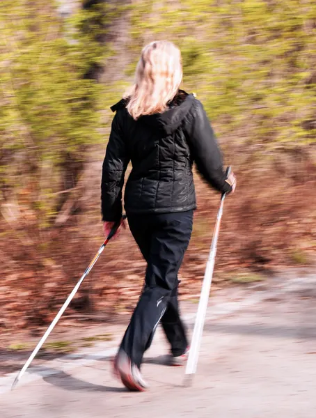 노르딕걷기 — 스톡 사진