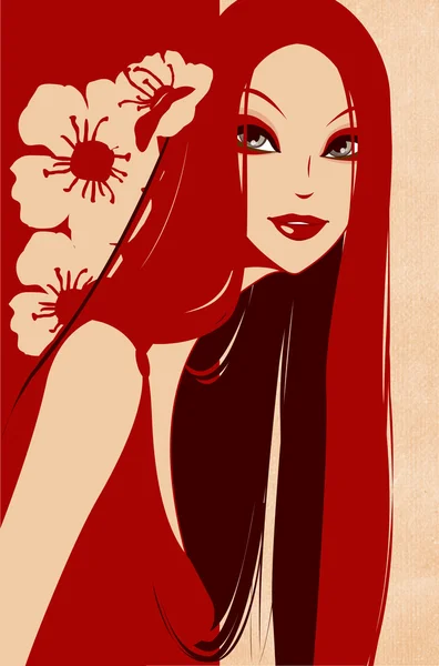 Dama de rojo — Archivo Imágenes Vectoriales