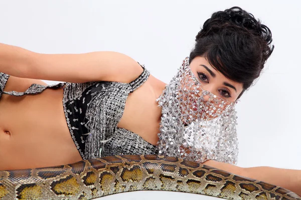 Belly Dancer with Snake — Stock Photo, Image