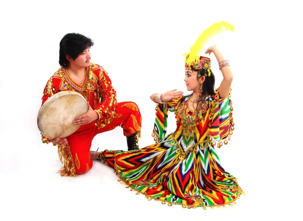 Традиционный музыкант и танцор — стоковое фото
