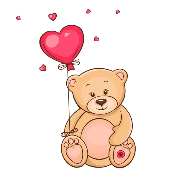 Teddy Bear with drawing heart — Stock Photo © Chistoprudnaya #9977383