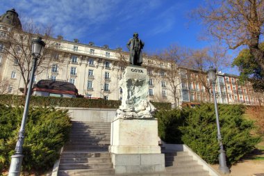 Goya Monument in Madrid, Spain. clipart