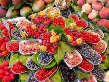 Fresh fruits market clipart