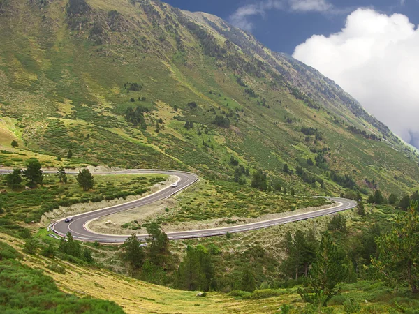 stock image Curves of a road in the mountain in Pyrenees