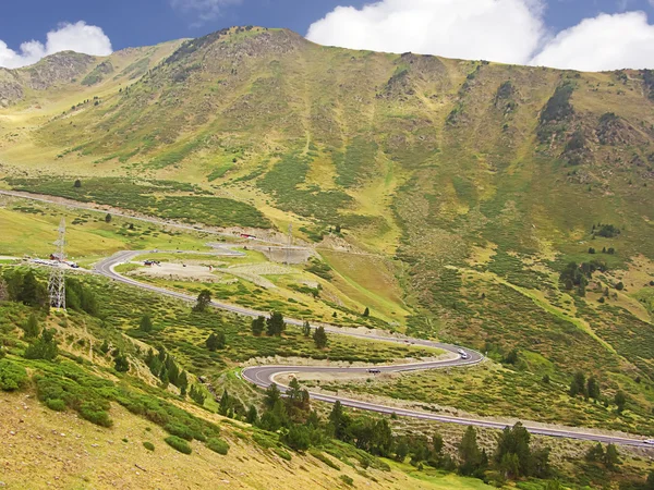 stock image Curves of a road in the mountain in Pyrenees