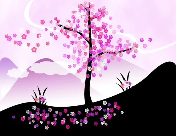 桜の木のイラスト — ストック写真