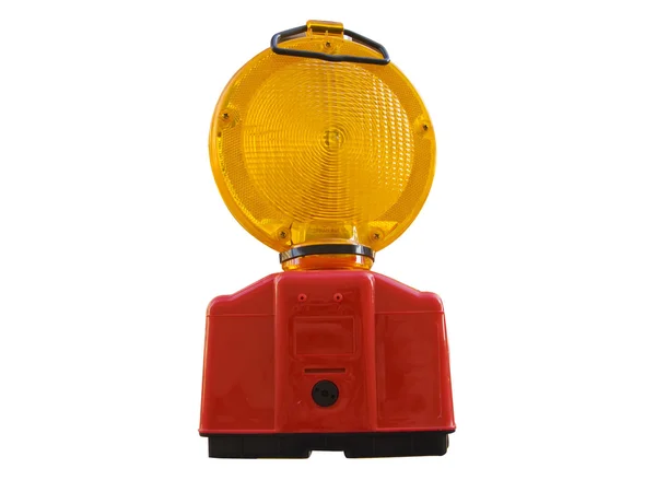 stock image Public construction warning light, isolated in white