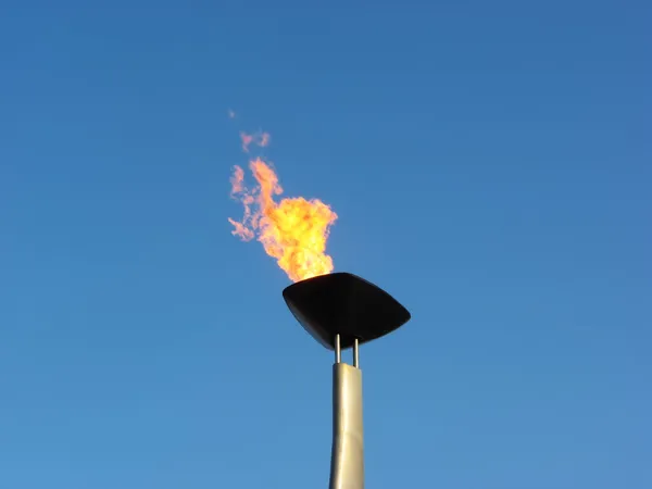 Torță olimpică cu foc — Fotografie, imagine de stoc