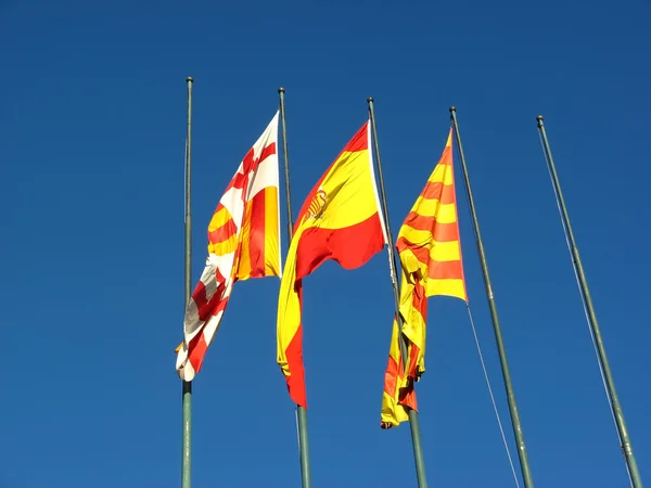 Spanische Flaggen — Stockfoto