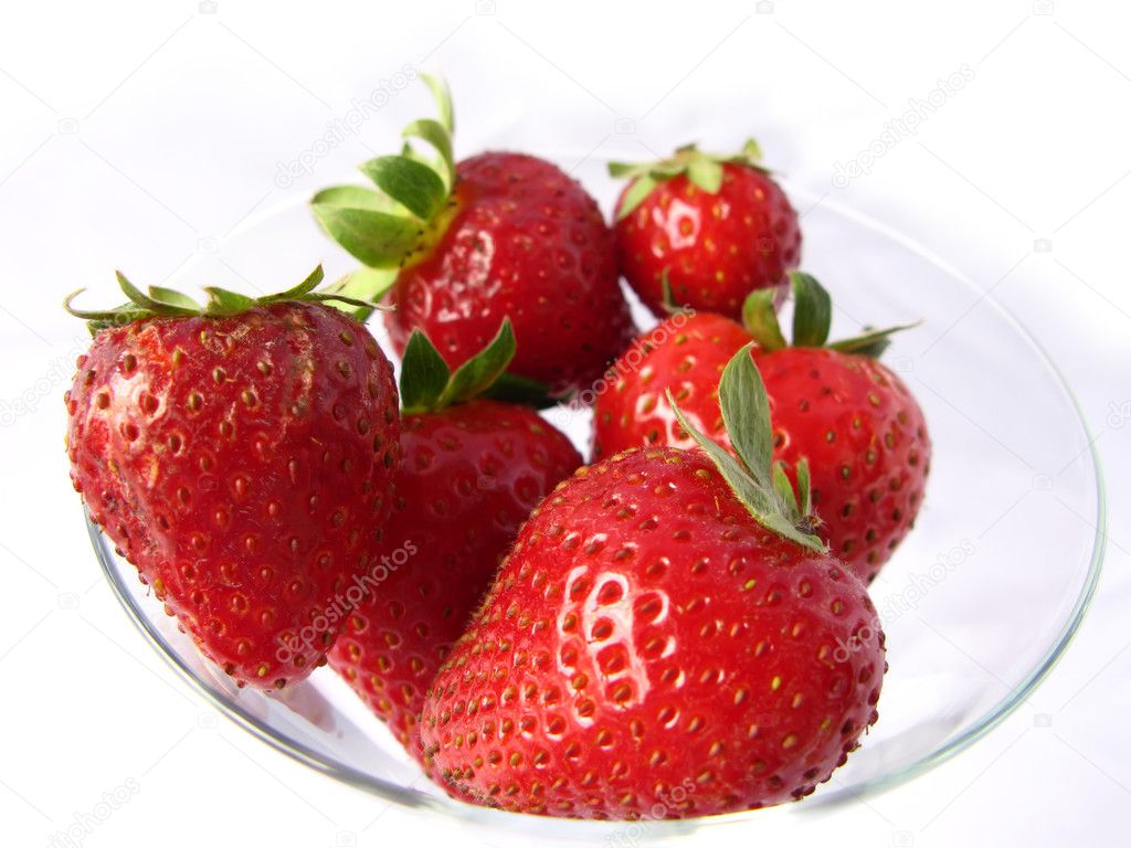 Red strawberries in a plate
