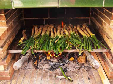Calçots, catalan sweet and young onions clipart
