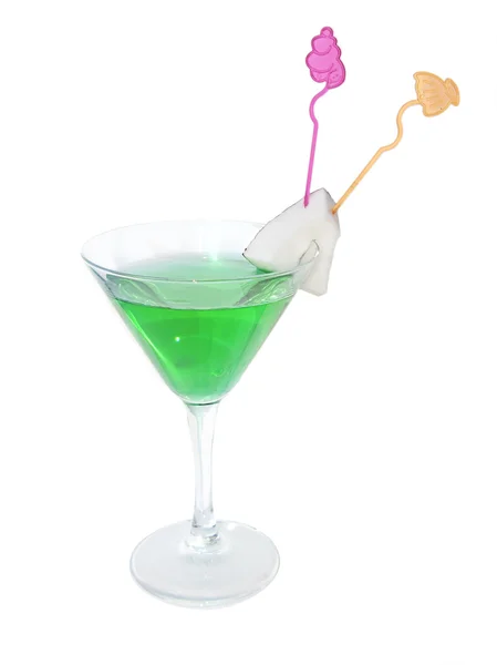 Cocktail with coconut ornament — Stock Photo, Image