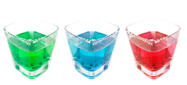 Três bebidas isoladas em branco Imagem De Stock