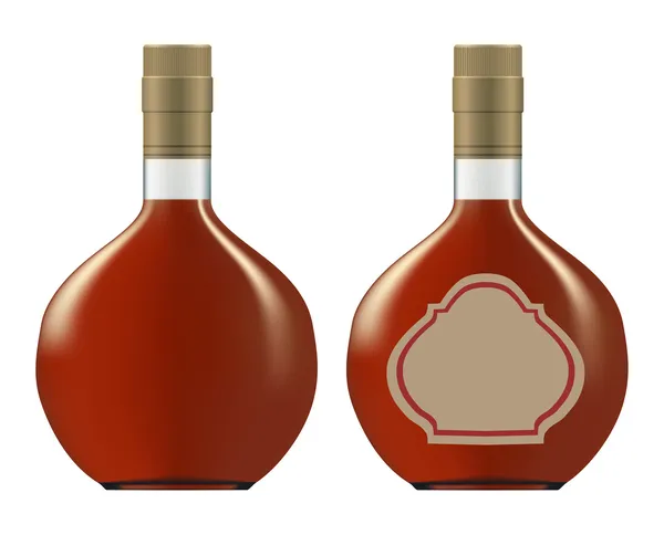 Bottiglie di cognac (brandy) ) — Vettoriale Stock