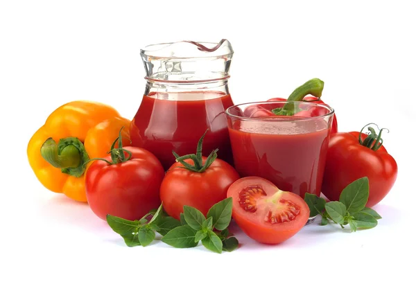 Vegetable juice with ingredients — Stock Photo, Image
