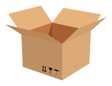 Corrugated cardboard box vector clipart