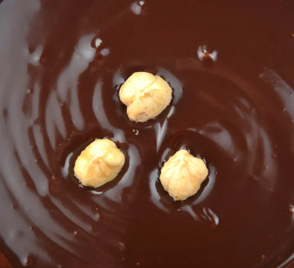 Erimiş çikolata fındık — Stok fotoğraf