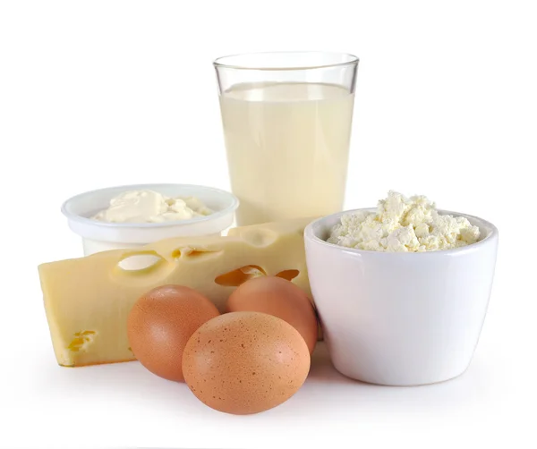 Dairy products, cheese and egg — Stock Photo, Image