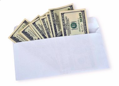 American dollars in an envelope clipart