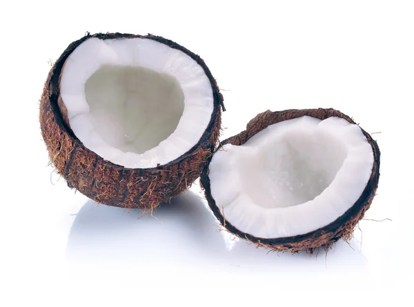 Dvě poloviny kokos — Stock fotografie