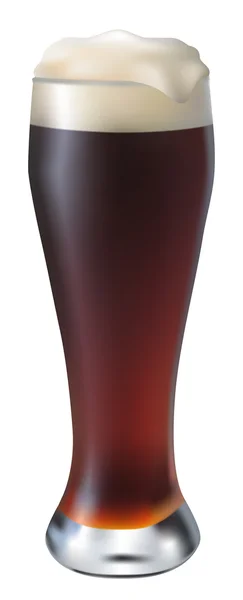 Misted vaso de cerveza oscura — Vector de stock
