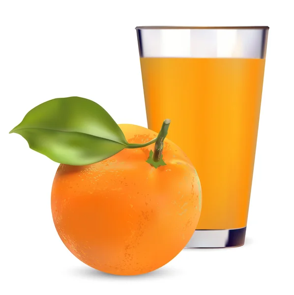 Jeruk dan jus jeruk - Stok Vektor