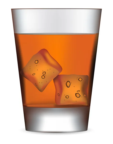 苏格兰威士忌加冰块的杯子 — 图库矢量图片