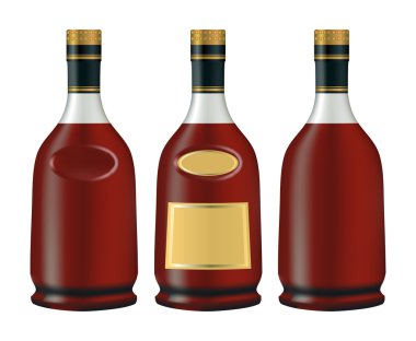 Bottles of cognac (brandy) clipart