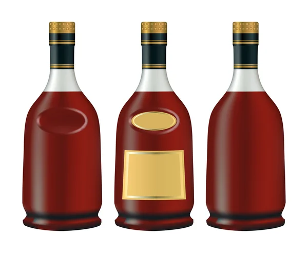 Bottiglie di cognac (brandy) ) — Vettoriale Stock