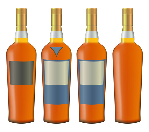 Set of whiskey bottles