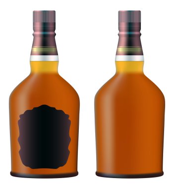 Set of whiskey bottles clipart