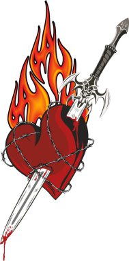Sword in the heart clipart