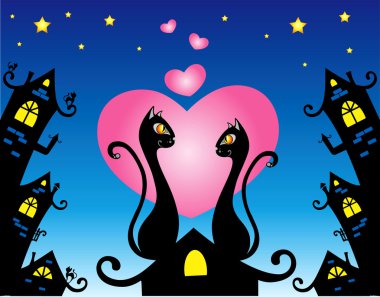 In love cats clipart