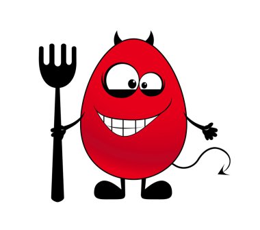 Devil with a fork clipart