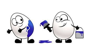 Funny easter eggs clipart