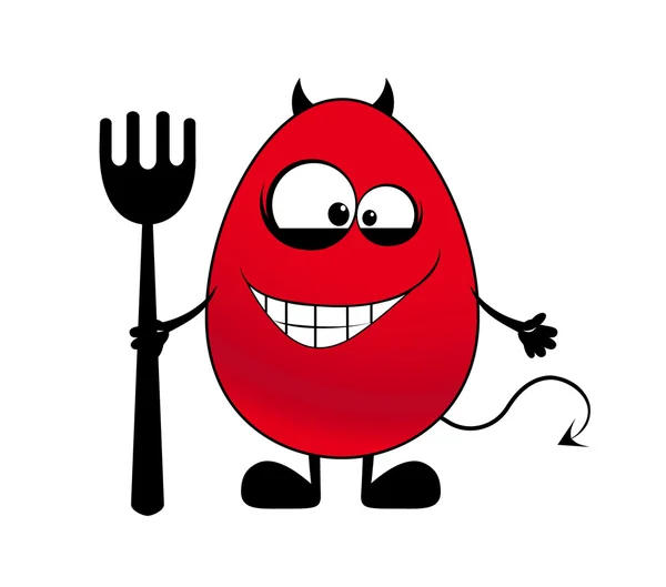 Devil with a fork Royalty Free Stock Vectors