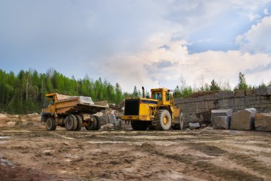 Excavation and dump vehicle clipart