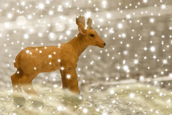 驯鹿圣诞邮票 — 图库照片