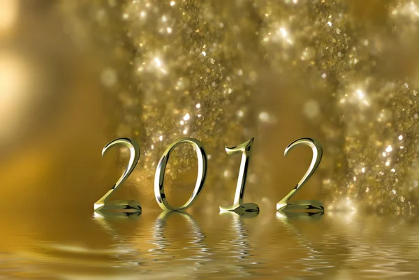 2012 gold christmas background — Stock Photo, Image